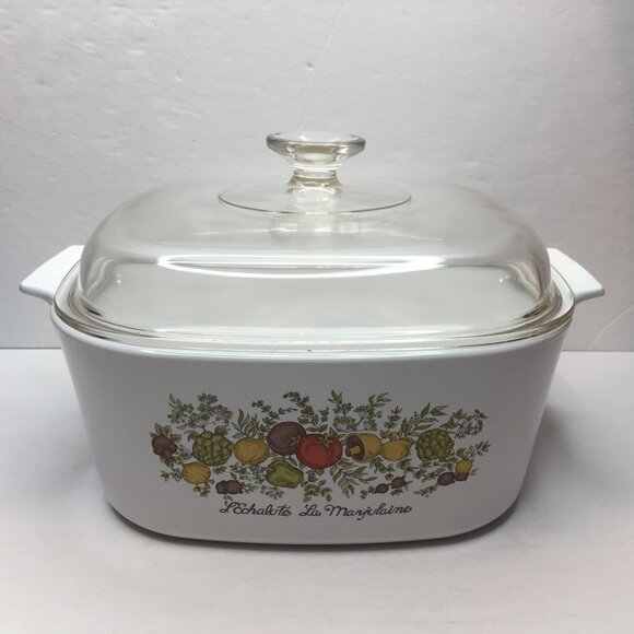 Vintage Corning Ware Pyrex L'Echalote La Marjolaine 5L Casserole Dish A-5-B Lid - Picture 1 of 13